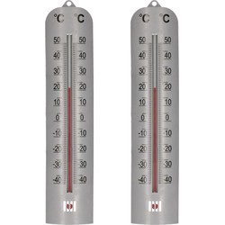 Set van 2x stuks thermometer binnen en buiten 27,5 cm - Buitenthermometers