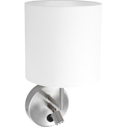 Wandlamp met kap en leeslampje Mexlite Noor Staal