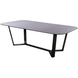 Teeburu table 240x120cm. oval alu black/concrete - Yoi