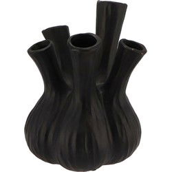 DK Design vaas Aglio - tulpenvaas - zwart - D20 x H25 cm - Vazen