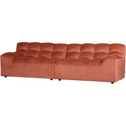 WOOOD Allure 3-Zits Bank - Gewassen Fluweel - Blush - 79x280x86