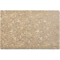 6x Rechthoekige gevlochten onderleggers/placemats voor borden goud 30 x 45 cm - Placemats