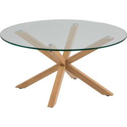 Salontafel - Glas/Naturel - Ø82x40cm - Harrie
