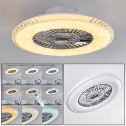 Reality Light - ventilator plafond LED met afstandsbediening - plafond ventilator lamp - Chroom - incl. 5 jaar LED garantie!