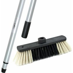 Binnenbezem Eco 28 cm - inclusief metalen telescoopsteel - Bezem