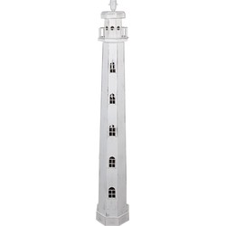 Clayre & Eef Vloerlamp Vuurtoren Wit Hout