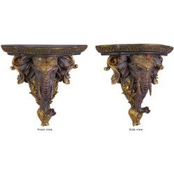 A RESIN ELEPHANT HEAD WALL CONSOLE