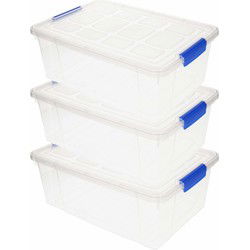 5x Opbergbakken/organizers met deksel 9 liter 37 cm transparant - Opbergbox