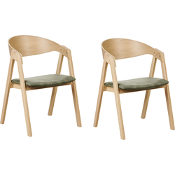 Beliani YUBA - Eetkamerstoel-Lichte houtkleur-Multiplex, MDF