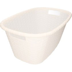 Kunststof wasmand - wit - 35 liter - 60 x 40 x 25 cm - Wasmanden
