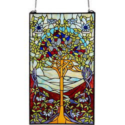 Lumilamp Glaspaneel Tiffany Groen Glas Boom