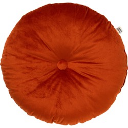 Dutch Decor OLLY - Sierkussen rond velvet Ø40 cm - Potters Clay - oranje / terracotta - Dutch Decor