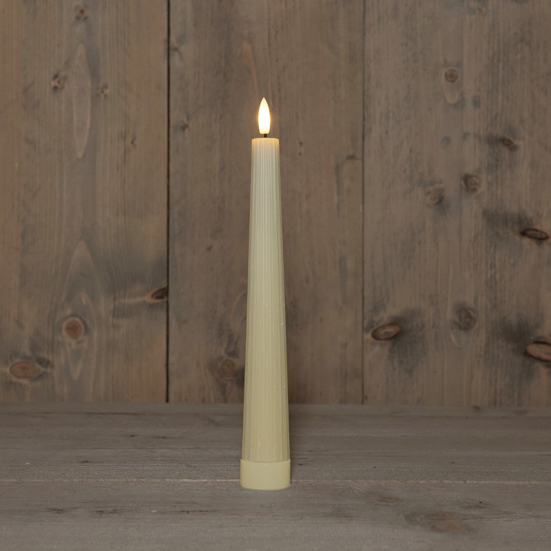 B.O.T. 3D Wick Ivory Big Ribbel Candle 27 cm Rustic Wax - Anna's Collection - 
