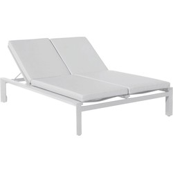 DKS dubbele loungstoel Uranus met wielen aluminium/texileen