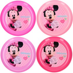 4x Plastic Disney Minnie Mouse bordjes - Bordjes