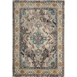 Safavieh Boho Chic Indoor Woven Area Rug, Monaco Collection, MNC243, in Grey & Light Blue, 122 X 170 cm