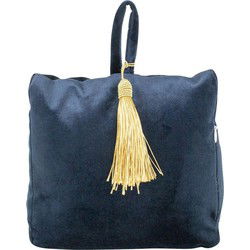 Mars & More Deurstopper - fluweel - donkerblauw kleurig - 17 cm - Deurstoppers