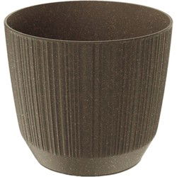 Prosperplast Plantenpot Eco - stripe - bruin - D20xH17 cm - Plantenpotten