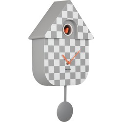 Karlsson - Wandklok Modern Cuckoo Checker - Muisgrijs