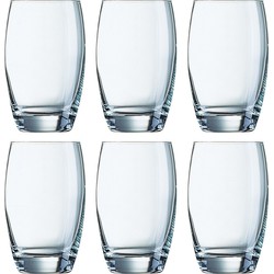 6x Drinkglazen voor water/sap/limonade Salto 350 ml - Drinkglazen