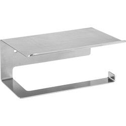 XIVADA WC Rolhouder Zeus - Met plankje - Inclusief schroefset - Zilver