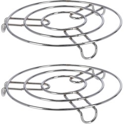Gerimport Panonderzetters - 3x - hete pannen - draad metaal - D19 cm - Panonderzetters