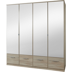 Kast met 4 spiegeldeuren en 4 laden - L179 cm