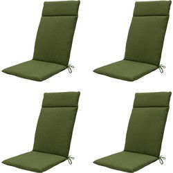 Madison -  Tuinstoelkussen Hoge Rug Moss green canvas eco+ - Ca. 120x50 cm - Set van 4