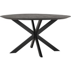 DTP Home Dining table Shape round BLACK,78xØ150 cm, recycled teakwood