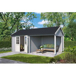 Blokhut met overkapping Fraya 575x275