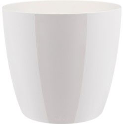 2 stuks - Bloempot Brussels diamond rond 20 cm wit
