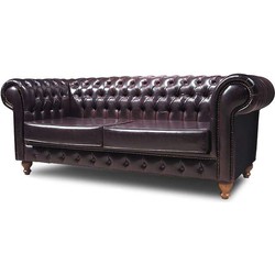 Chesterfield No Leather | 3 zits bank My Chesterfield | NAL Antiek Rood