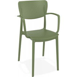 Geperforeerde stoel met armleuningen TORINA 54x53x82 cm Groen