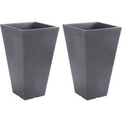 Pro Garden bloempot - antraciet grijs - 2x 35 x 55 cm - Buiten - Plantenpotten