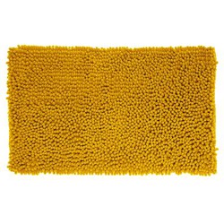 Badmat Ocre Chenille Hoogpolig Oker Geel - 80 x 50 cm