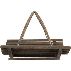 Clayre & Eef Decoratie Schaal  40x29x10 cm Bruin Hout Vierkant