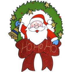 Kerst decoratie stickers kerstman plaatjes 30 cm - Feeststickers