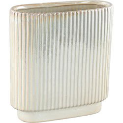 PTMD Bloempot Eviera - 24x8x26 cm - Keramiek - Parel