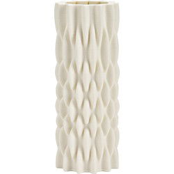 3D-geprinte vaas van keramiek wit (B/H/D) 8x22x8cm alleen voor droogbloemen