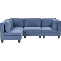 UNSTAD - 4-zitsbank modulair - Blauw - Rechtszijdig -  Polyester