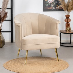 Velvet fauteuil Amy beige