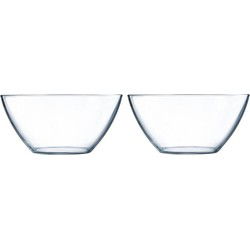 Salade serveerschaal rond glas 28 cm - Saladeschalen