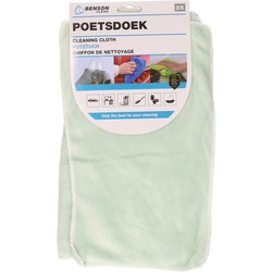 Benson Poetsdoeken - set 2x - extra zacht - microvezel - 2 formaten - mintgroen - Vaatdoekjes