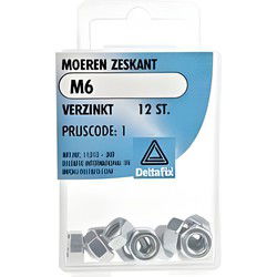 Moer zeskant m6 verz 12st