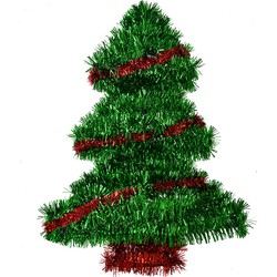 Clayre & Eef Wanddecoratie Kerstboom 34 cm Groen Kunststof