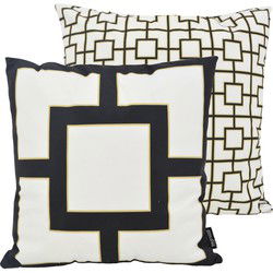 Sierkussen Graphic Chain Zwart | 45 x 45 cm | Katoen/Polyester