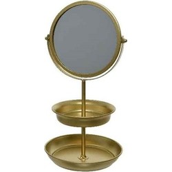 Gouden sieraden/make-up etagere met spiegel - Etageres