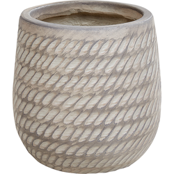 Beliani LIVADIA - Plantenbak voor buiten-Beige-Klei-vezelmengsel