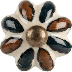 Clayre & Eef Deurknop Ø 3x3 cm Beige Keramiek