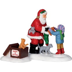 Weihnachtsfigur Santa and kittens - LEMAX